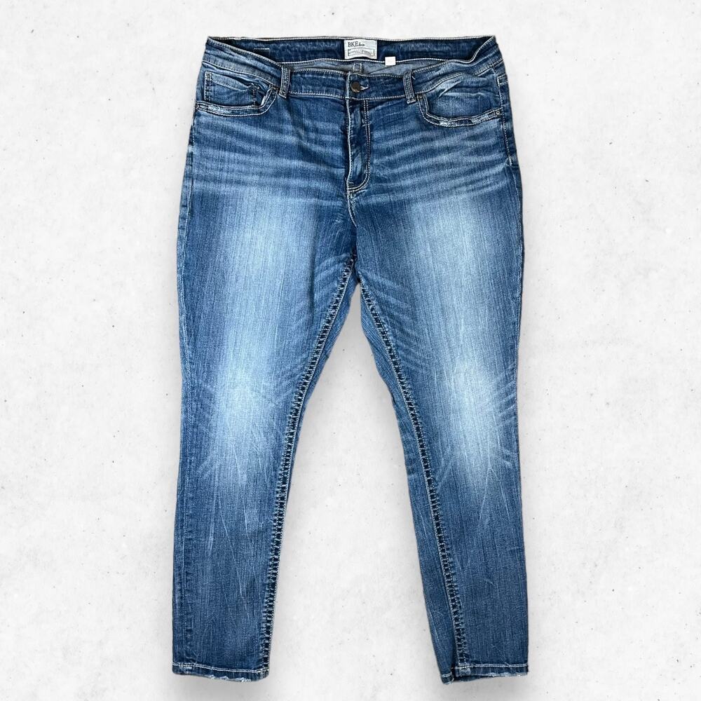 BKE Denim Jeans Women's Size 33 Gabby Ankle Skinny Medium Wash Distressed